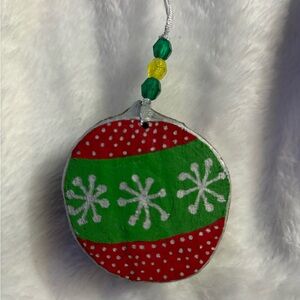 Christmas Ornament Hand Painted Wood Slice Decoration